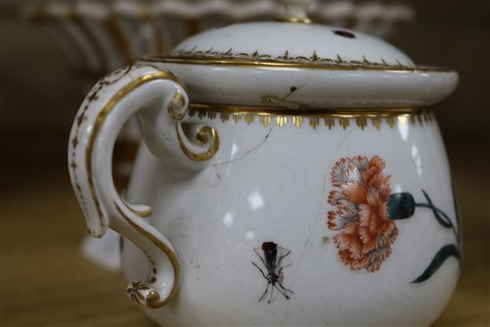 A 19th century Meissen jug and cover, cracked, 12.5cm., a Berlin gilt porcelain basket, another similar basket
